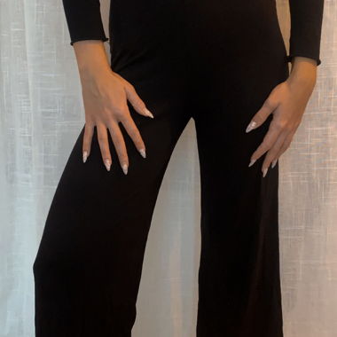 Schwarze Stoffhose