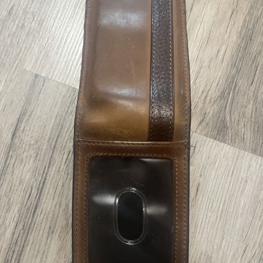 Portacarte in pelle marrone