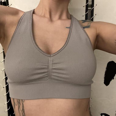 Grey/Taupe Ribbed H&M Sports Bra