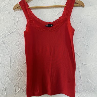 Canotta H&M Rossa in Pizzo