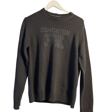 Maglione in maglia marrone/grigio