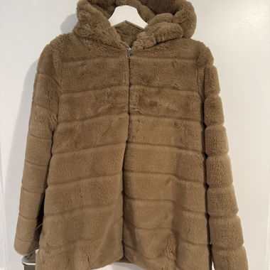 Brown Teddy Fleece Jacket with Hood