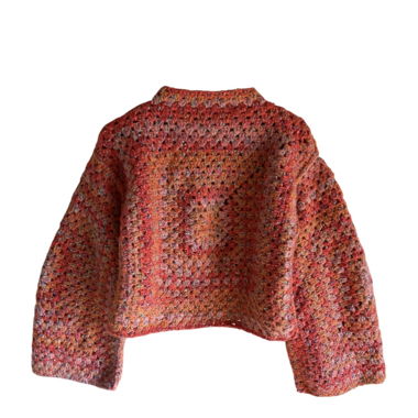 Maglione all'uncinetto fatto a mano colorato stile boho