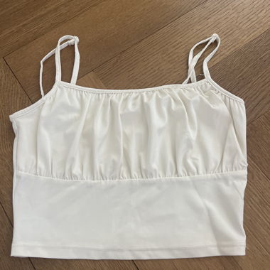 Weisses Satin-Top