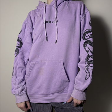 Purple Ghost Rider graphic hoodie