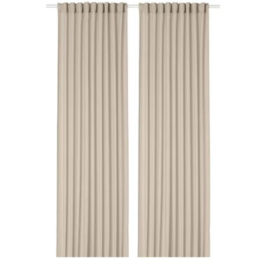 Lot de 2 Voilages / Rideaux beiges