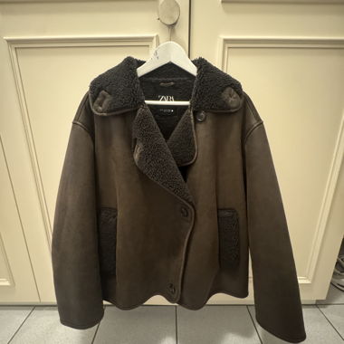ZARA Kunstfelljacke braun, Grösse S