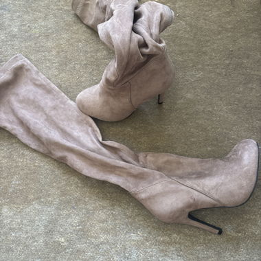 Stivali Sopra il Ginocchio Beige