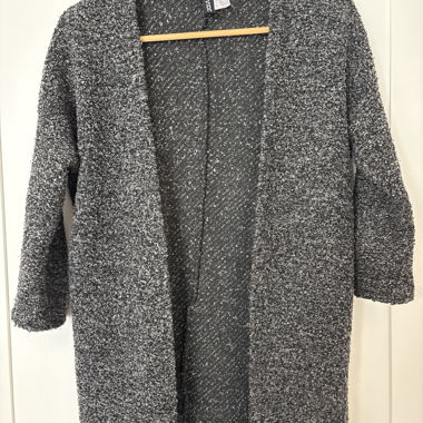Cardigan in maglia grigio-nero