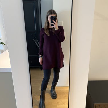 Hallhuber Long-Pullover Bordeauxrot