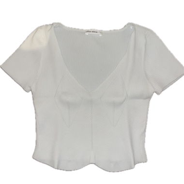white crop top with V-neck