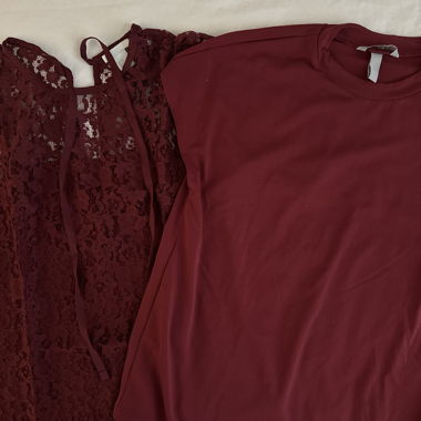 Set di top bordeaux
