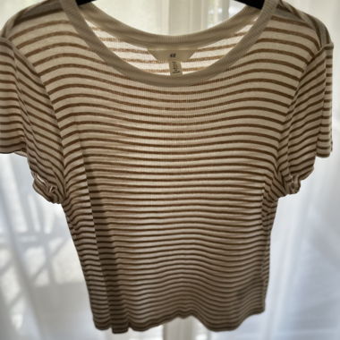 T-Shirt beige/weiss