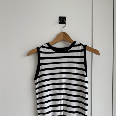Zara stripped black & white top
