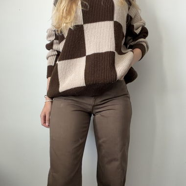 Pull à carreaux