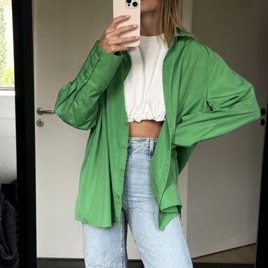 Chemise oversize verte