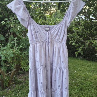 Lilac Summer Dress with Embroidery