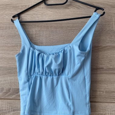 Light Blue Sleeveless Crop Top