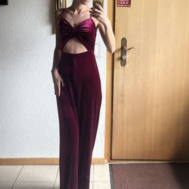 Combinaison longue rouge foncée 
