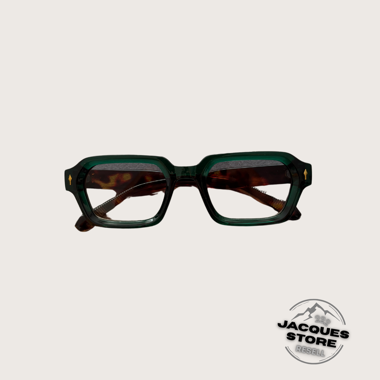 Vintage Square Glasses (Leopard Temple Tips)