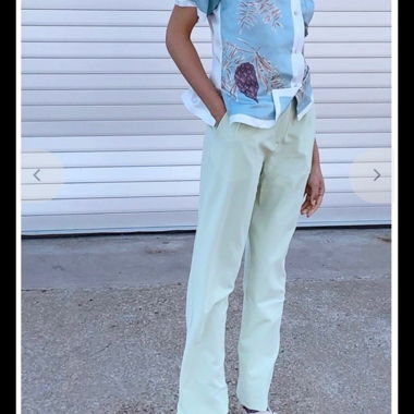 Paloma Wool Allen Mint High Waisted Pleat Trousers