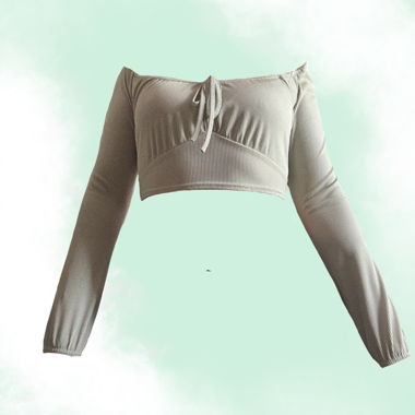 Cream off the shoulder crop top #croptop
