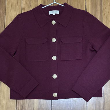 Betty Cardigan - Burgundy button jacket