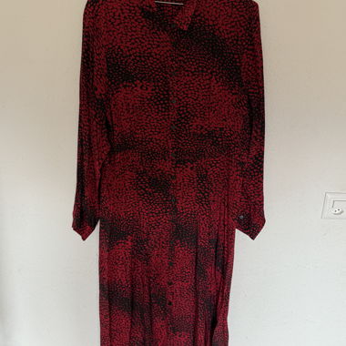 Abito camicia lungo stampato rosso Mint Velvet EU 46