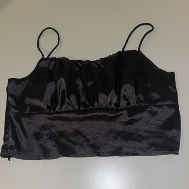 Black strappy crop top