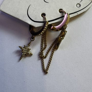 Lot de 2 monoboucles dorées étoile et éclair