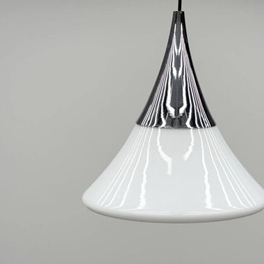 Deckenlampe aus Opalglas von Glashütte Limburg
