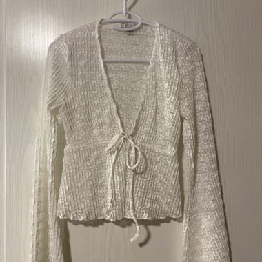 Cardigan in Pizzo Bianco