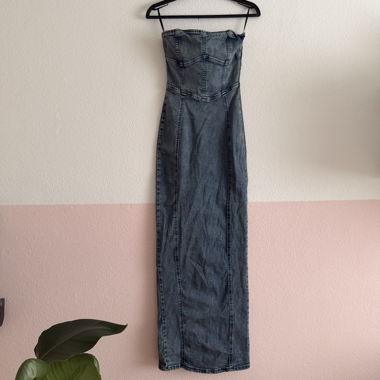 Blue Denim Maxi Dress
