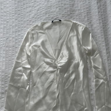 Top en soie blanc