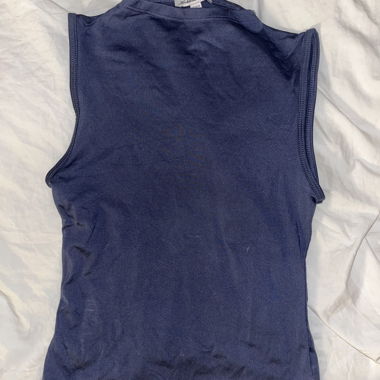 Subdued blue sleeveless top