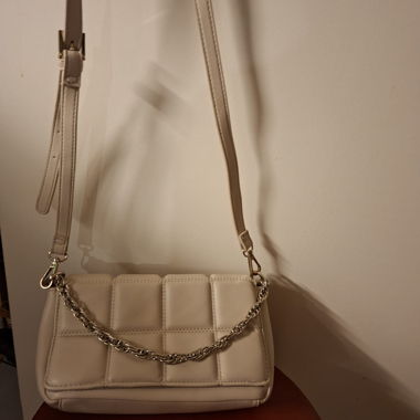 Borsa a tracolla beige trapuntata