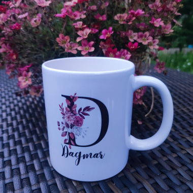 Personalisierte Tasse mit Buchstabe und Name NEU