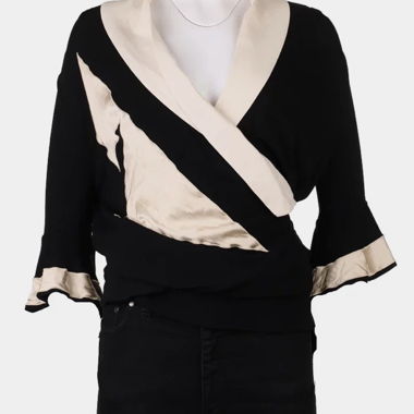 Balenciaga Blouse - Medium Black & White Viscose