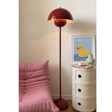 Lampada da terra in stile "Flowerpot" – Rosso Bordeaux
