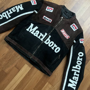 Veste en cuir Marlboro moto Giacca Racing