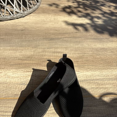 Ballerines noires en tissu