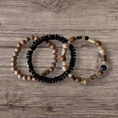 bracelets de perles en bois "sammade" (divers)