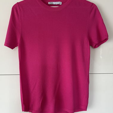 Pink Fine-Knit T-Shirt