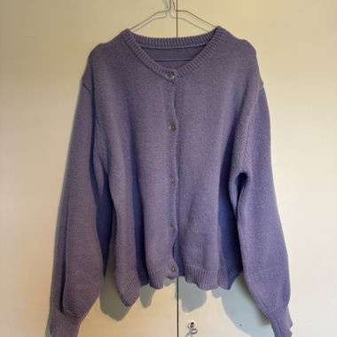Cardigan in maglia lilla
