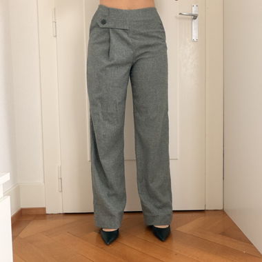 Pantalon large ba&sh gris en laine corporate 