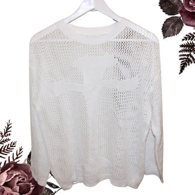 gothic white sweater - Cross