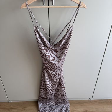 NA-KD vestito lungo con stampa animalier, taglia M