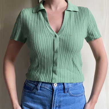 Polo verde a coste H&M Divided taglia S