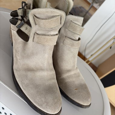 Beige Suede Boots