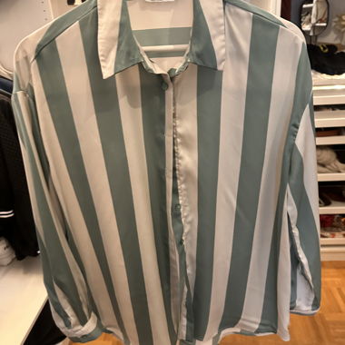 Striped Button-Down Shirt mint-white